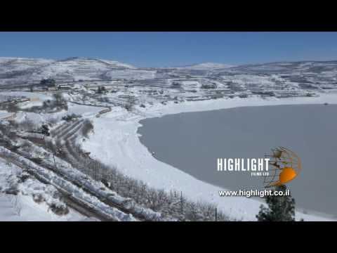 DN4K 029 G Israel stock footage: 4K aerial drone footage of snow in Birkat Ram, Golan Heights