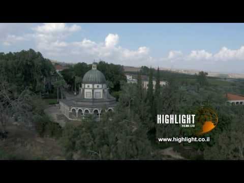 DN4K 003 G Israel stock footage: Low altitude 4K drone aerial footage of Mount Beatitudes