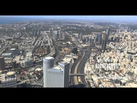 AT4K 004 Israel 4K Stock Footage - Aerial 4K video of Azrieli Towers, Tel Aviv