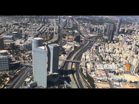 AT4K 001 Israel 4K Stock Footage - Aerial 4K video of Azrieli Towers, Tel Aviv