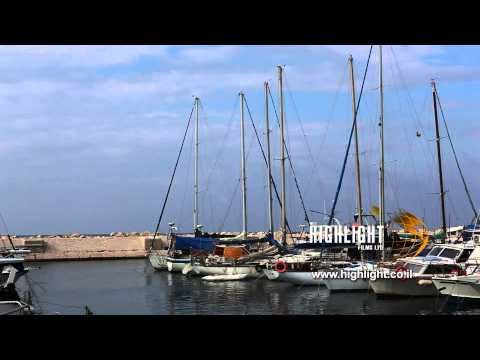 T 058 Israel Footage library: Tel Aviv footage - boats in the Tel Aviv marina