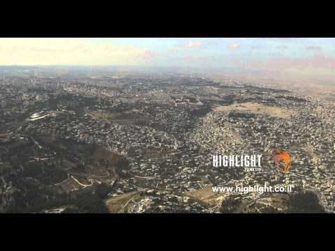 AJ4K 023 - Aerial 4K footage of Jerusalem: high angle long shot of the Old City of Jerusalem.