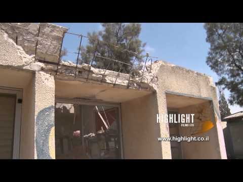 TZE 010 stock footage Israel, Operation Protective Edge 2014: mortar damage in Kibbutz Kfar Aza
