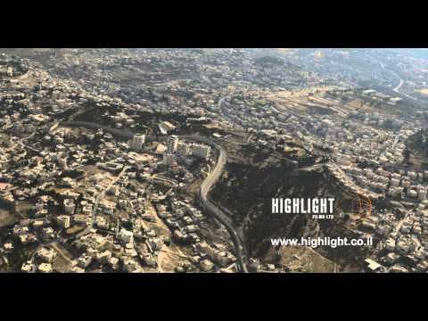 AJ4K 032 - Aerial 4K footage of Jerusalem: The separation wall in east Jerusalem