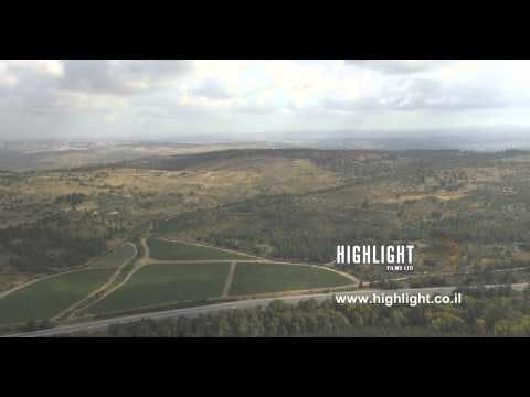 Israel footage  AJ4K_075 - Aerial 4K footage of Jerusalem: Road 1 with green fields