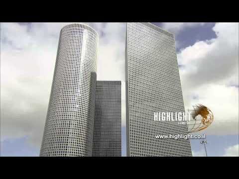 T 016 Israel Footage library: Tel Aviv footage - Tilt up on Azrieli Towers