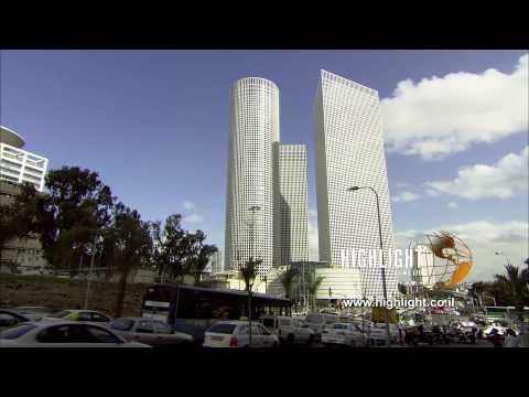 T 015 Israel Footage library: Tel Aviv footage - Traffic near Azrieli Towers and Begin Rd.
