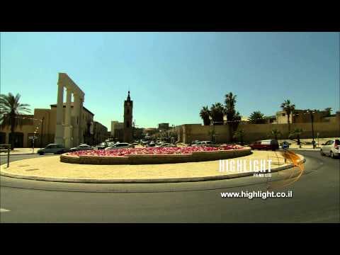 T 023 Israel Footage library: Tel Aviv footage - Traffic in a Jaffa traffic circle