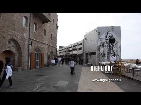 T 055 Israel Footage library: Tel Aviv footage - street in old city of Jaffa