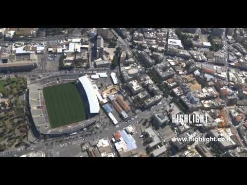 AT4K 013 Aerial 4K stock footage - Jaffa and Bloomfield Football stadium
