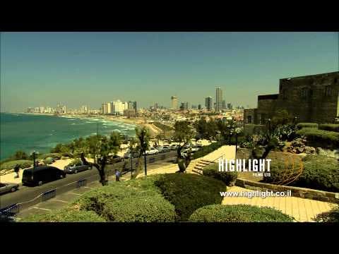 T 002 Israel Footage library: Tel Aviv stock footage - Old city of Jaffa with Tel Aviv in background
