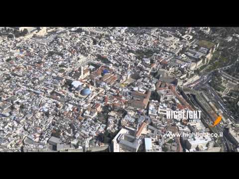 AJ4K_017 - Aerial 4K footage of Jerusalem: Christian Quarter and Church of the Holy Sepulchre