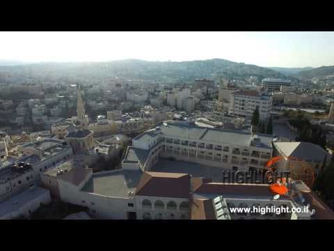 DB4K 020 - Stock footage store: 4K aerial view of the Church of Nativity in Bethlehem
