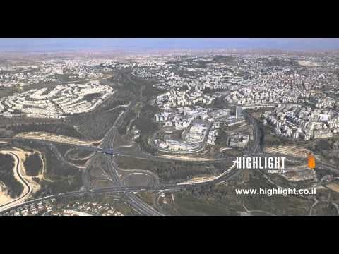 AJ4K 063 Aerial 4K footage of Jerusalem: Jerusalem highways near Har Hotzvim