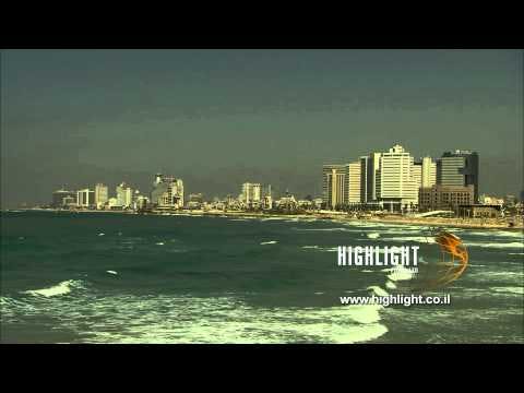 T 005 Israel Footage library: Tel Aviv footage - coast line, hotels and beach