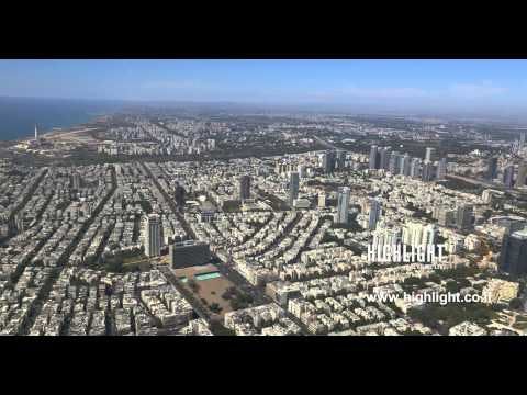 AT4K 009 - Aerial 4K stock footage - Central Tel Aviv, Municipality Building and Rabin Square