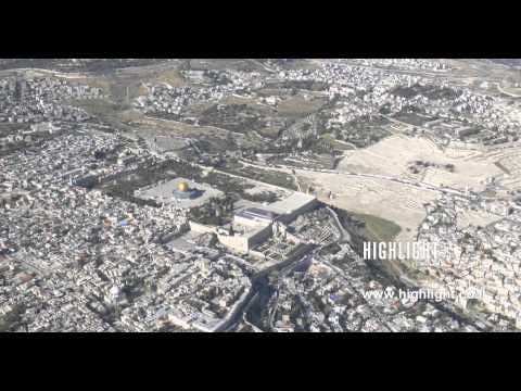 AJ4K 001 4K aerial footage of Jerusalem - the Old City and Mt. olives from south west.