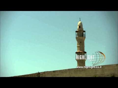T 028 Israel Footage library: Tel Aviv footage - Jaffa mosque over city rooftop