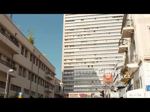 T 038 Israel Footage library: Tel Aviv footage - Tilt down from Shalom Tower to street