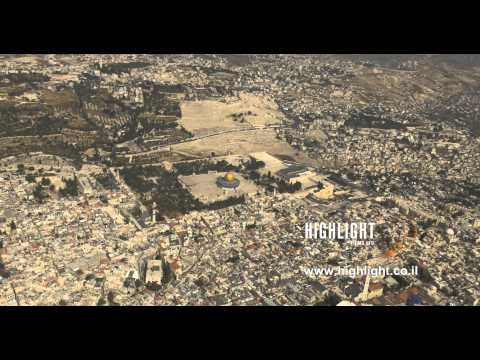 AJ4K 022 - Aerial 4K footage of Jerusalem: High angle with the Judean desert in the background