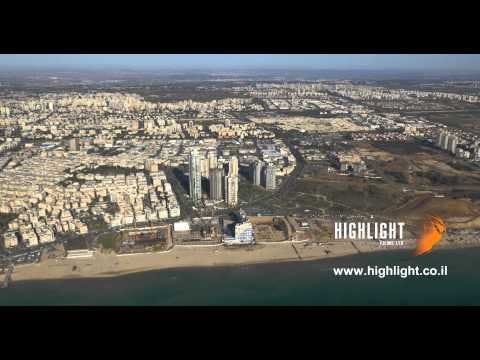 AT4K 014 Israel 4K Stock Footage - Aerial 4K video of Rishon LeTzion coast