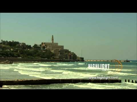 T 020 Israel Footage library: Tel Aviv footage - Coast line with Jaffa in background
