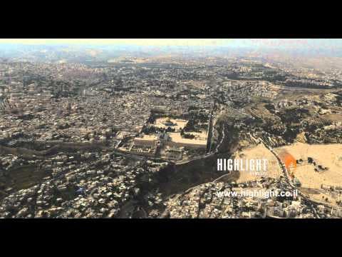AJ4K_014 - Aerial 4K footage of Jerusalem: the old city, long shot from the south