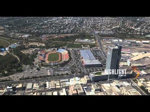 AT4K 011 - Aerial 4k stock footage - Ramat Gan National Football Stadium