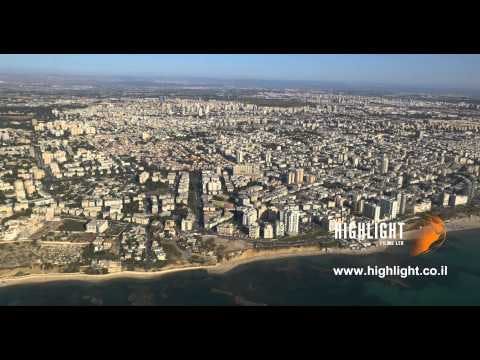 AT4K 016 Israel 4K Stock Footage - aerial 4K video of Jaffa and Bat Yam
