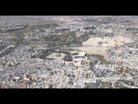 AJ4K 006 - Aerial 4K footage of Jerusalem - the old city and Al Aqsa from the west