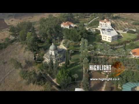 DN4K 001 G Israel stock footage: 4K drone aerial footage of Mount of Beatitudes, near Sea of Galilee