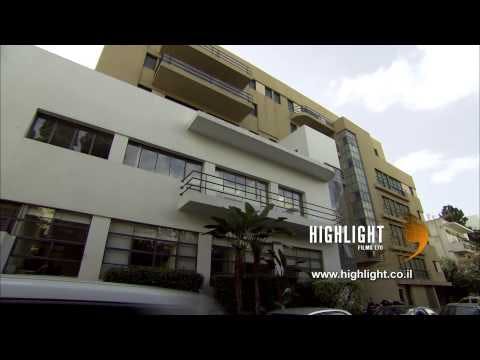 T 063 Israel Footage library: Tel Aviv architecture footage - restored Bauhaus style building